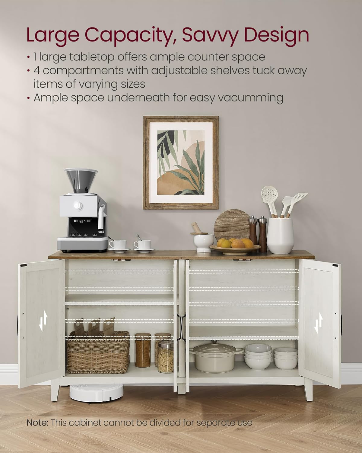Storage Cabinet, Buffet Cabinet, Sideboard, Credenza Multi-Function Storage Unit