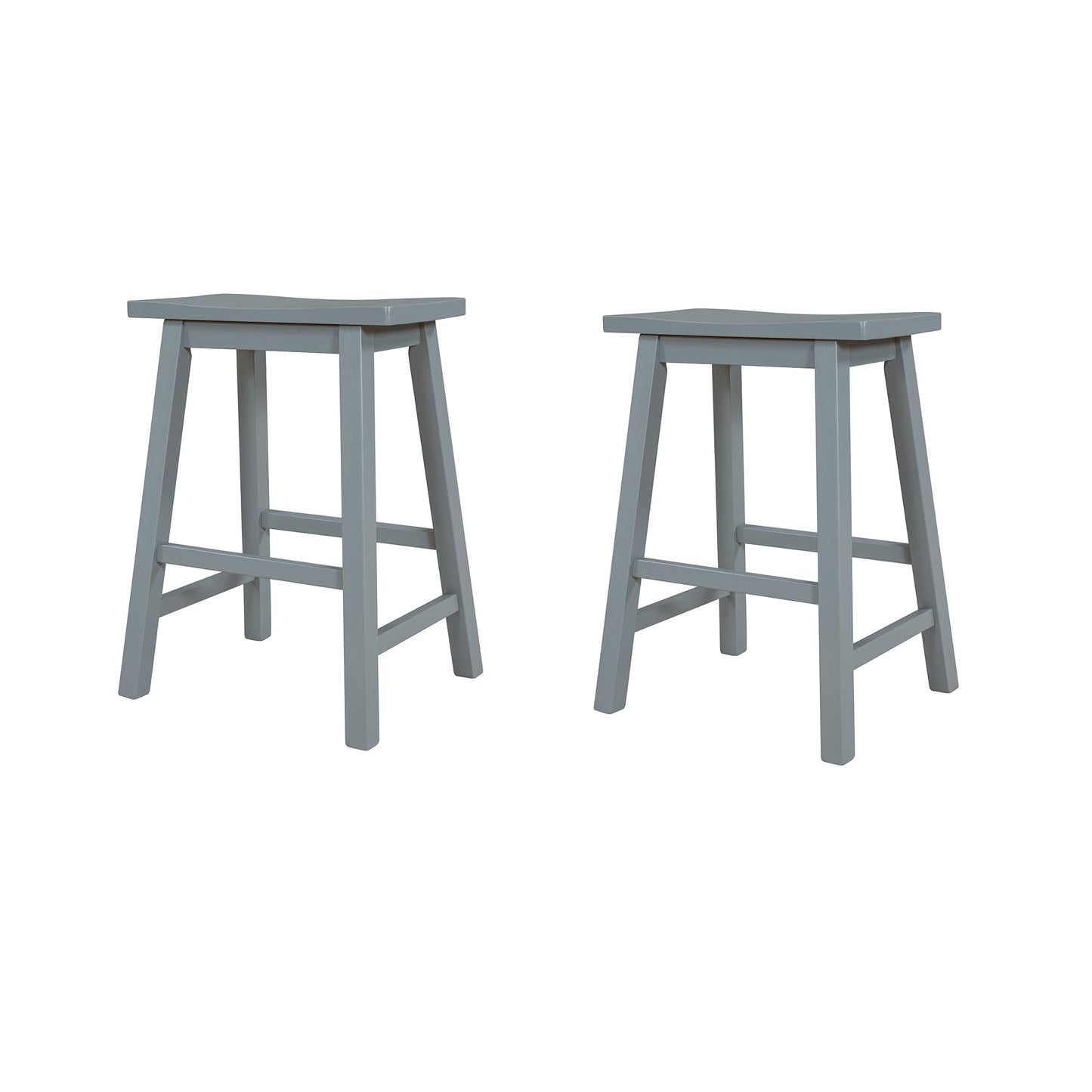 Farmhouse Rustic 2-piece Counter Height Wood Kitchen Dining Stools for