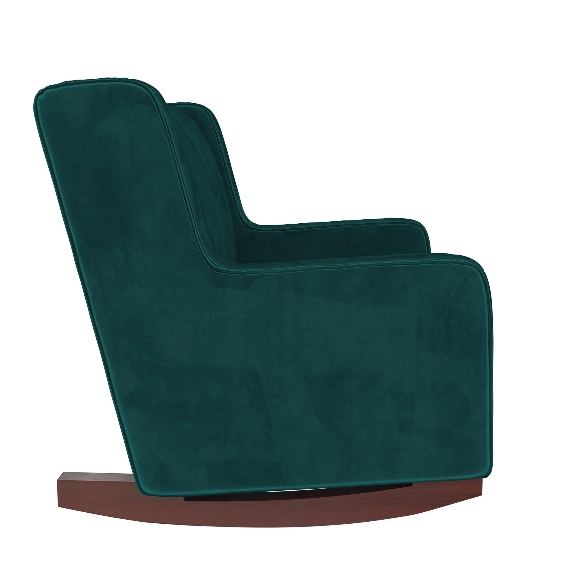 Hadley Upholstered Double Rocker Chair, Green Velvet