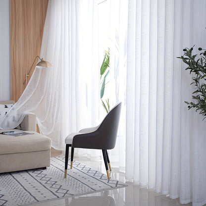 Elegant Sheer Striped Curtains  Washable Rod Pocket Design