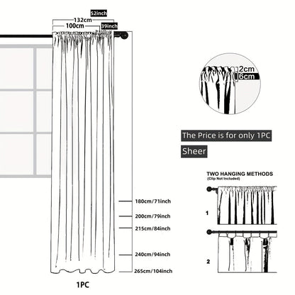 Elegant White Sheer Curtain with Rod Pocket Decor
