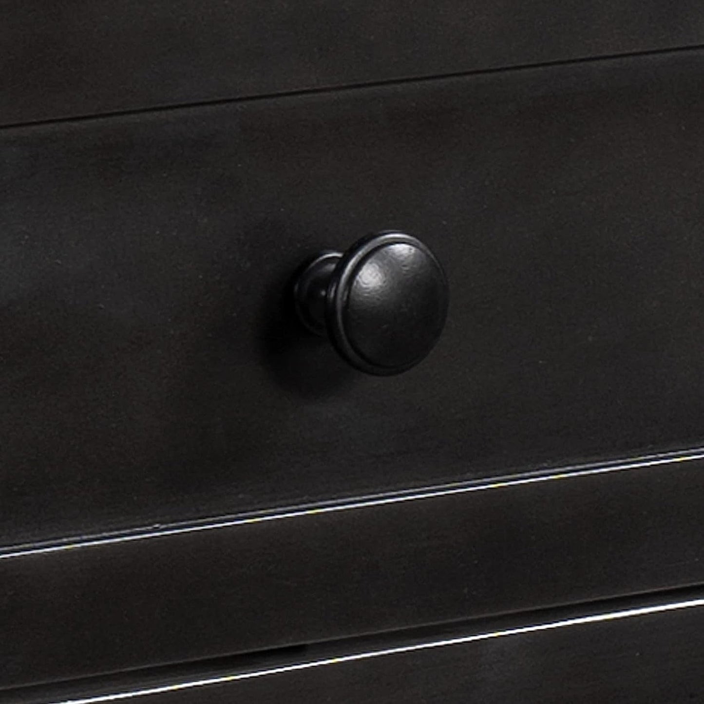 Black Console Table with Drawers and Shelf