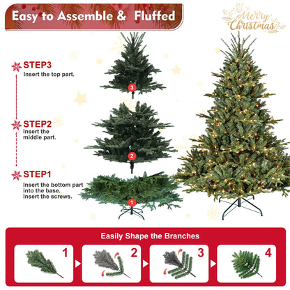 9FT Full-Shape Christmas Tree with 1100 UL Lights – PE/PVC Mixed