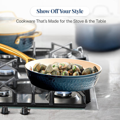 Gotham Steel Pro Hammered Collection 20-Piece Navy