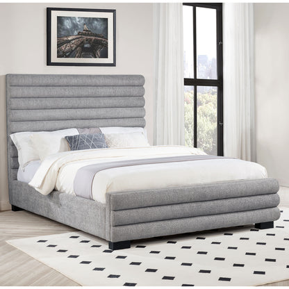 Grey Upholstered Queen Bed