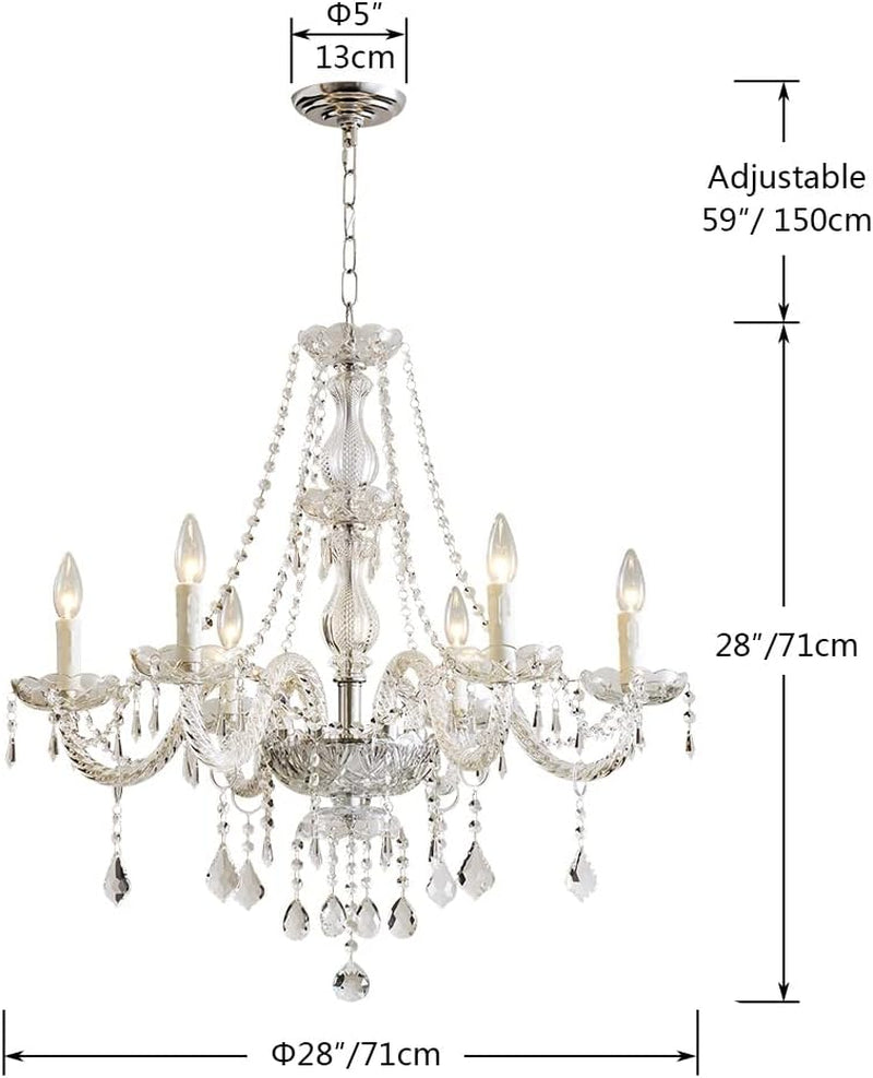 Saint Mossi 6 Light Chandelier Modern K9 Crystal Chandelier Lighting,