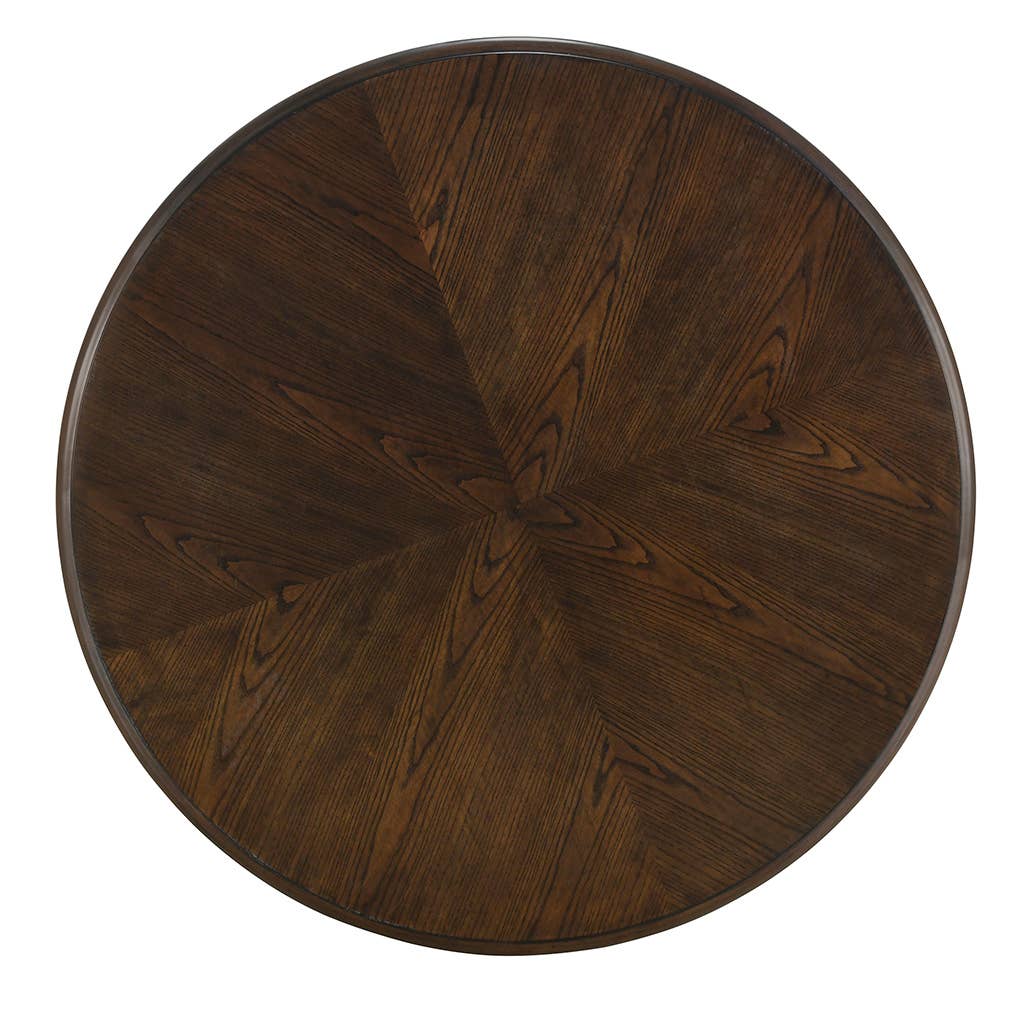 Round Coffee Table with Shelf, Brown*