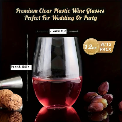 Durable Unbreakable Plastic Wine Glasses for Events
