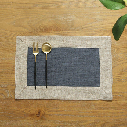 Placemats Green Cotton Linen Dining Kitchen Table Mats Set of 4 Non Slip Washable Soft Premium Coffee Mats Rectangular 11.8X17.7 Inch for Home Party Wedding Decorations Everyday Use