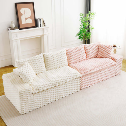 Luxury Color-Block Turtle Velvet Multifunctional Sofa - Arrangeable in Single Row, Side-by-Side or Facing Each Other, Stylish Living Room Furniture for Cozy Home Decor