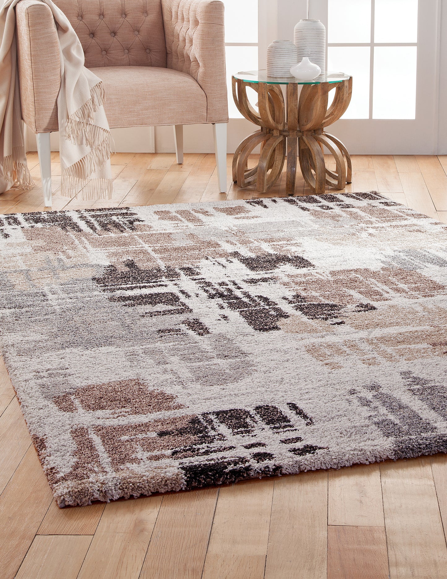 Baka Chocolate/Med.Brown/Grey/Ivory  Area Rug
