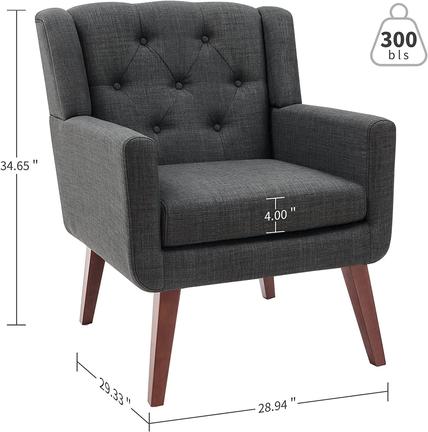 Button-Tufted Accent Chair for Comfy Living Room