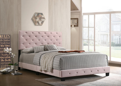 Charming Pink Transitional King Bed For Comfort