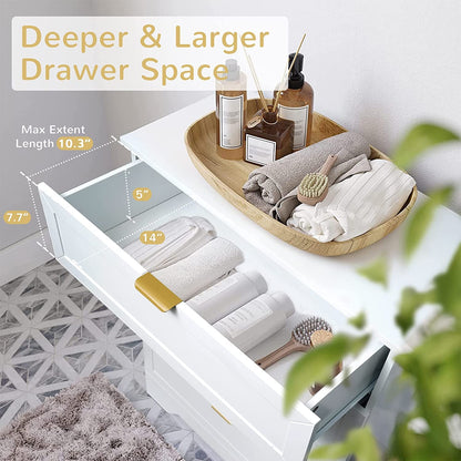 White 4-Drawer Modern Dresser