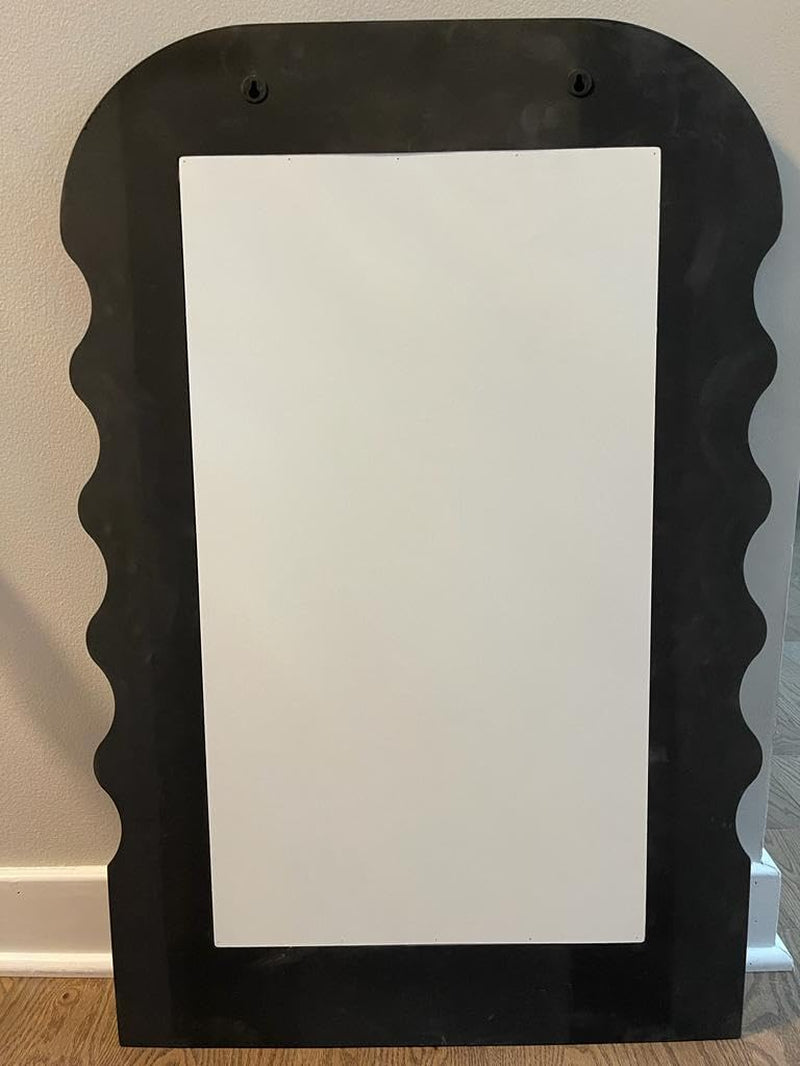 Virgo Black Wooden Framed Decorative Mirror - 36X24 Asymmetric