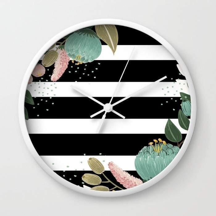 Decorative Wall Clocks Collection – Typography, Floral, Map, Camera & Abstract
