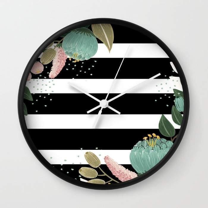 Decorative Wall Clocks Collection – Typography, Floral, Map, Camera & Abstract