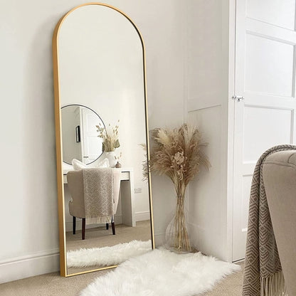 Arched Full Length Mirror, Gold Frame