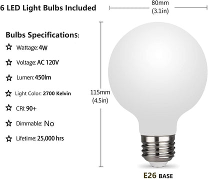 Modern Sputnik Chandelier, 6-Light Ceiling Light, 6 LED Light Bulbs