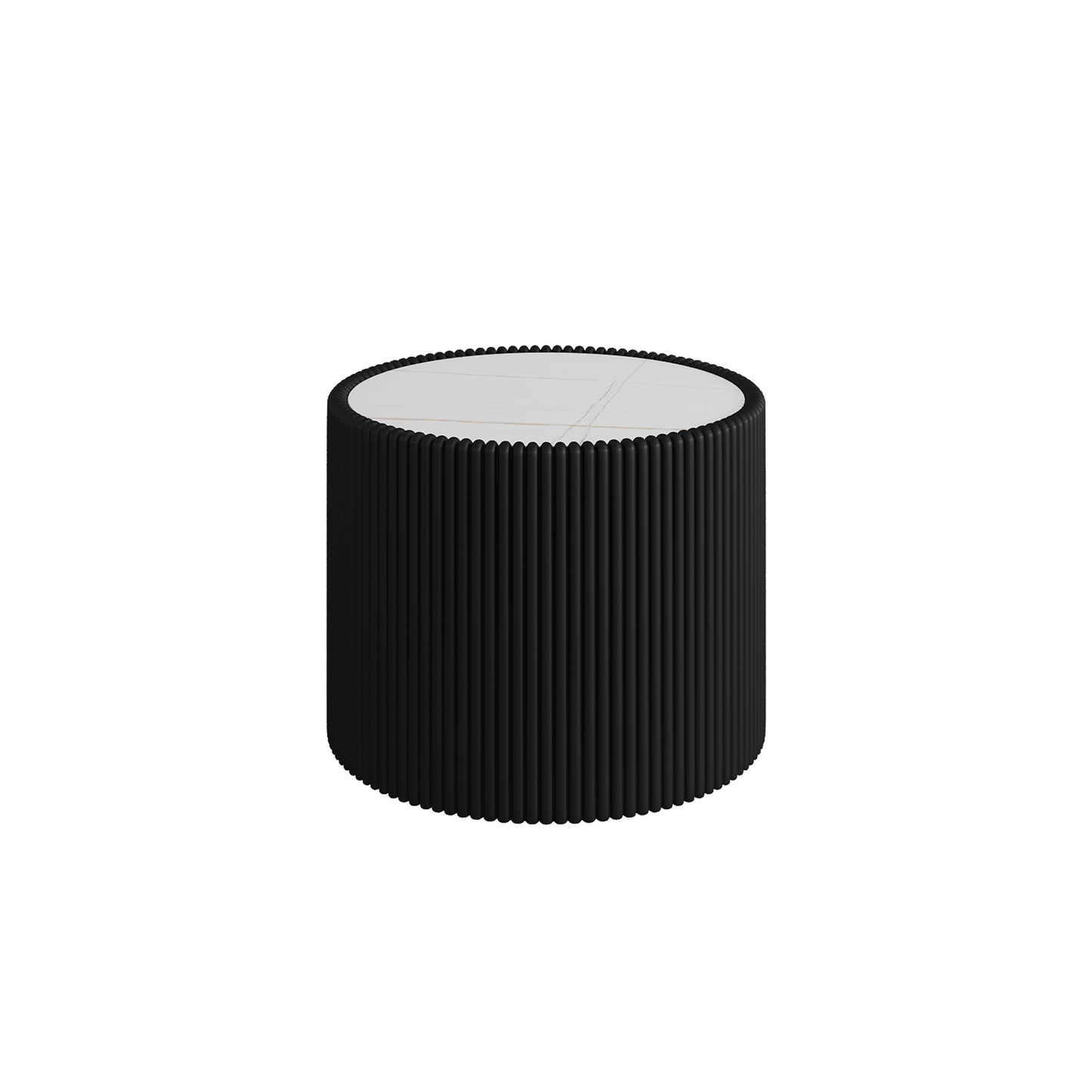 Light Marble Top Cylinder Shape Leather End modern Sofa Table for Living Room furniture