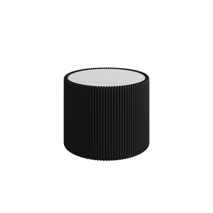 Light Marble Top Cylinder Shape Leather End modern Sofa Table for Living Room furniture