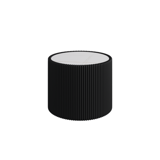 Light Marble Top Cylinder Shape Leather End modern Sofa Table for Living Room furniture