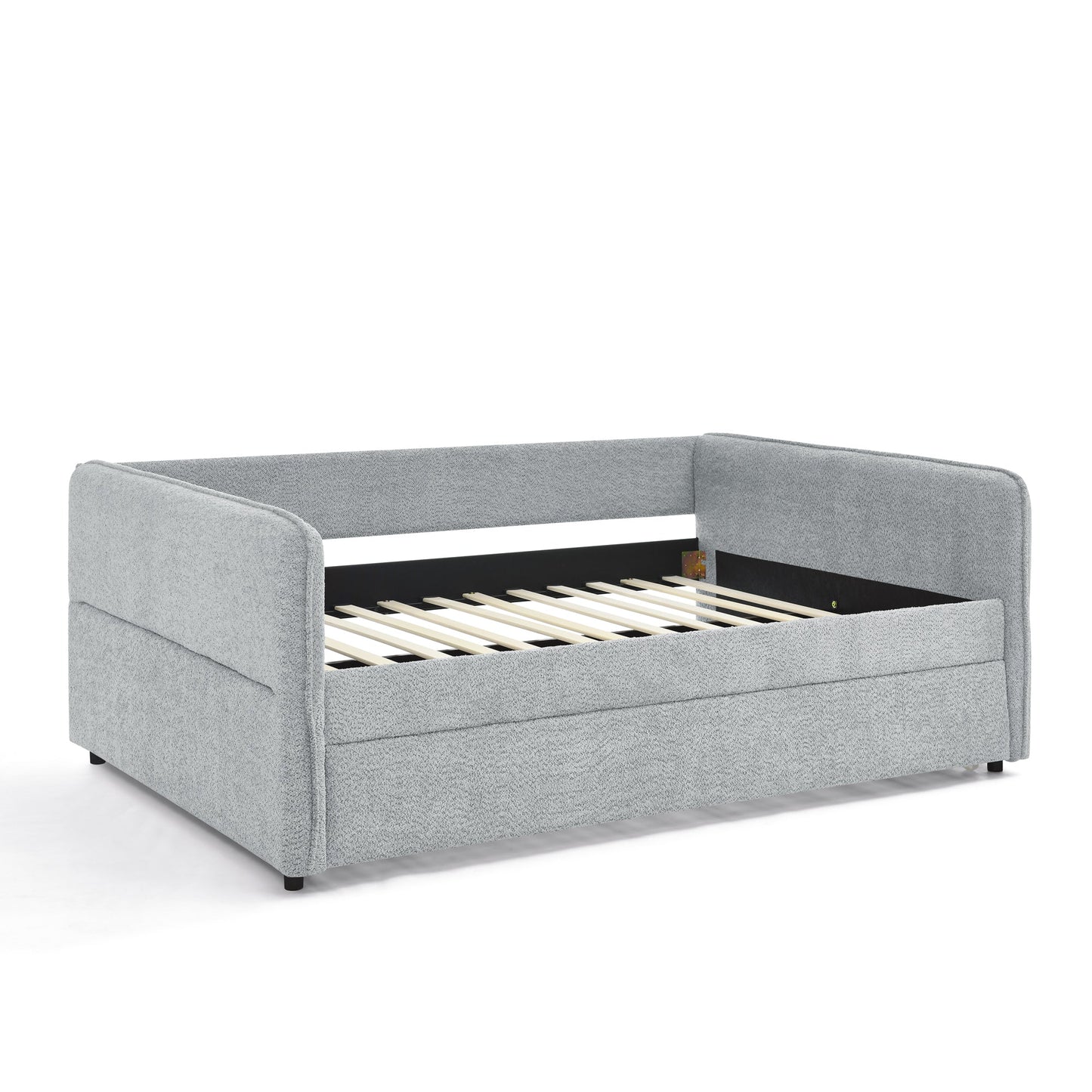 Upholstered Tufted Daybed Sofa Bed with Trundle and Convertible Design