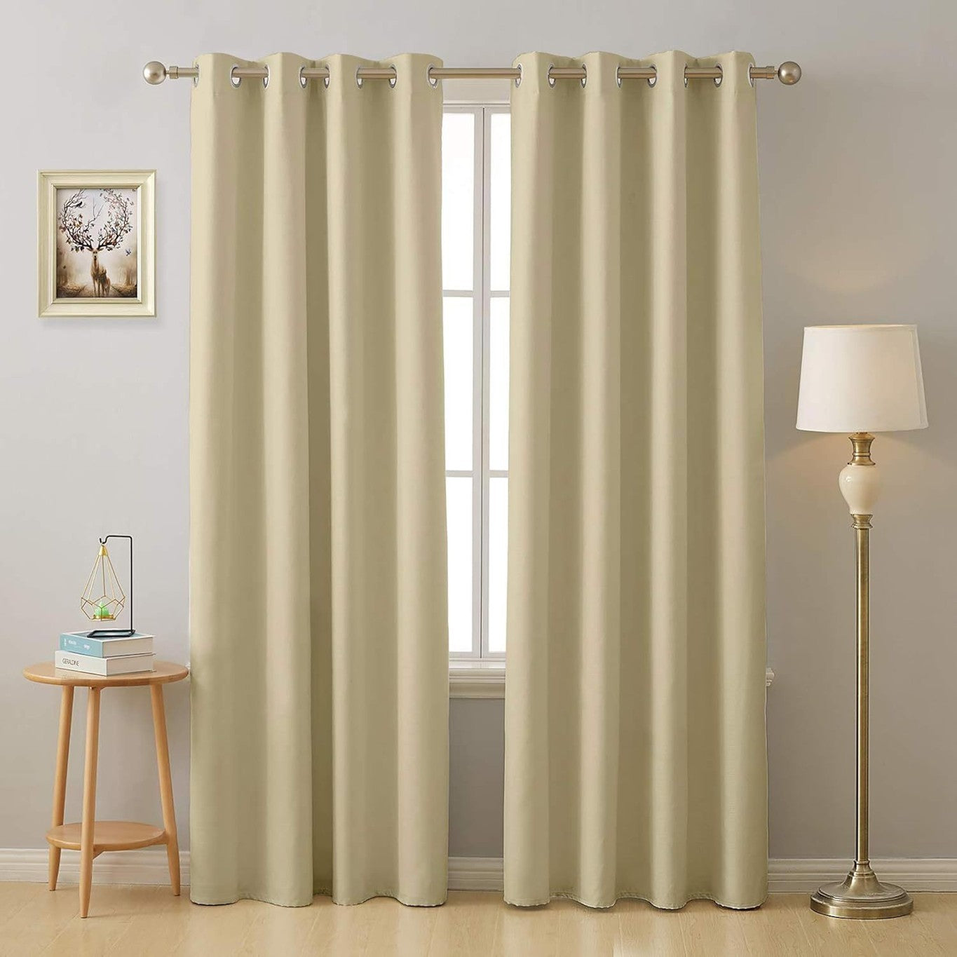 Solid Polyester Curtains Room Darkening Curtain for Windows, Living Room, Bedroom