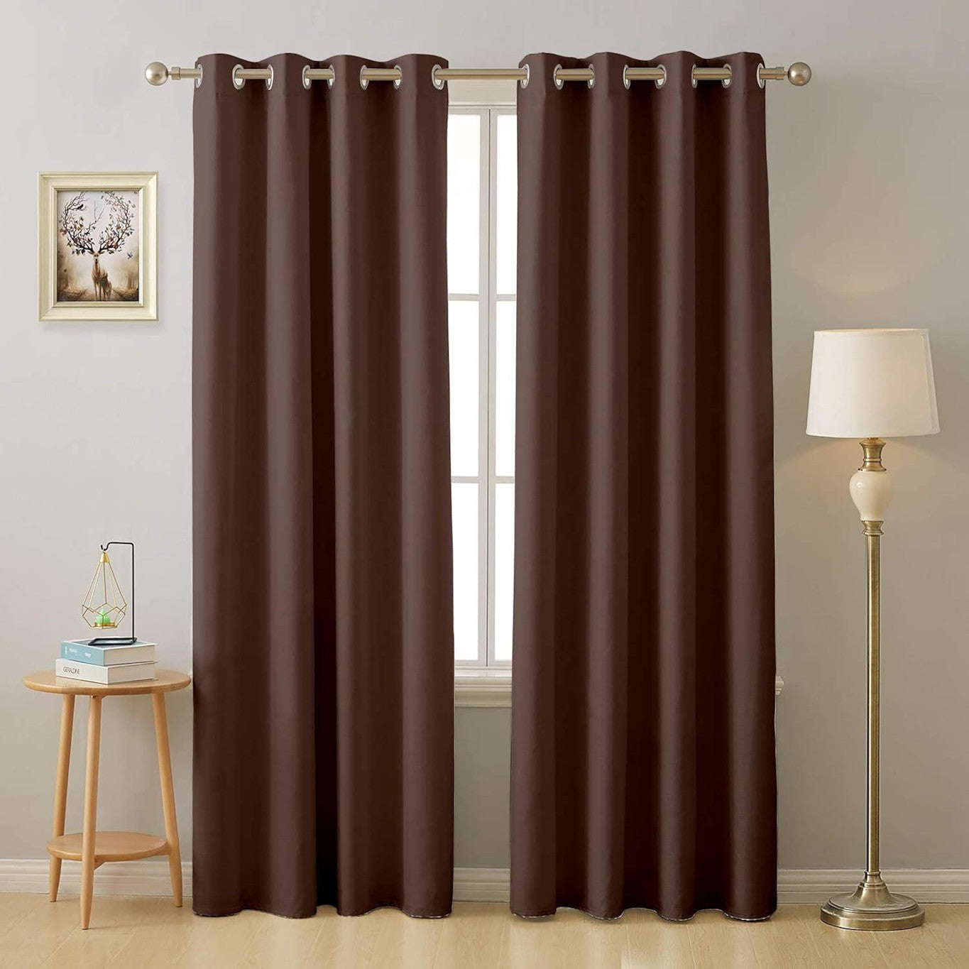 Solid Polyester Curtains Room Darkening Curtain for Windows, Living Room, Bedroom