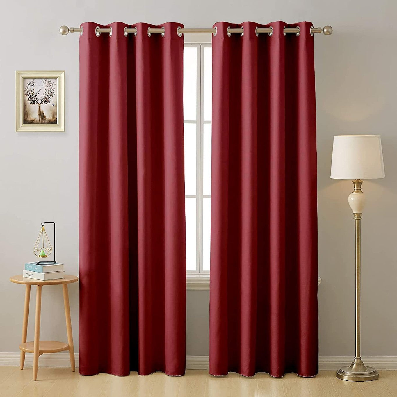 Solid Polyester Curtains Room Darkening Curtain for Windows, Living Room, Bedroom