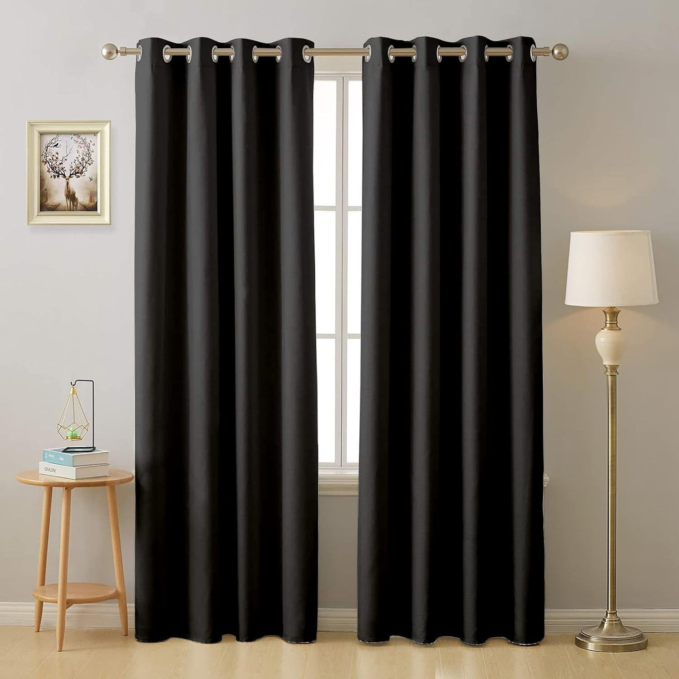 Solid Polyester Curtains Room Darkening Curtain for Windows, Living Room, Bedroom