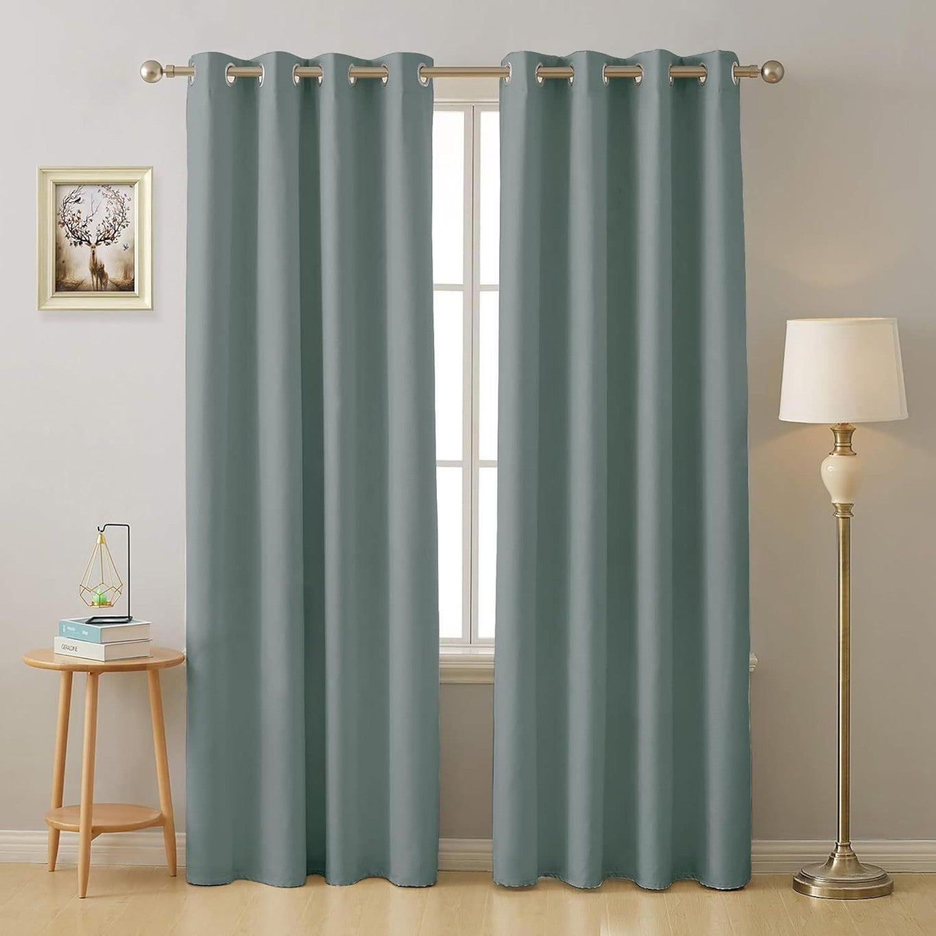 Solid Polyester Curtains Room Darkening Curtain for Windows, Living Room, Bedroom