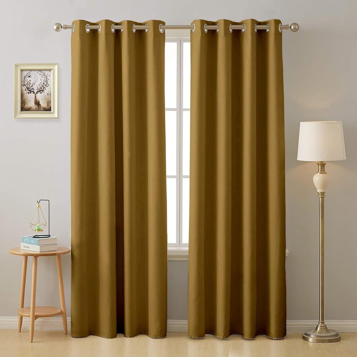 Solid Polyester Curtains Room Darkening Curtain for Windows, Living Room, Bedroom