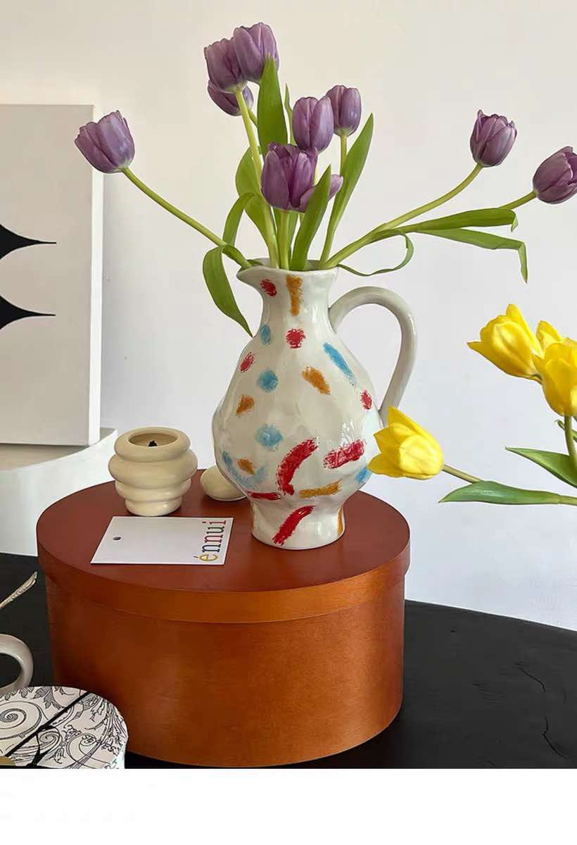 Handmade Nordic Style Pottery Jug Vase