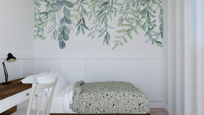 Hanging leaves wallpaper