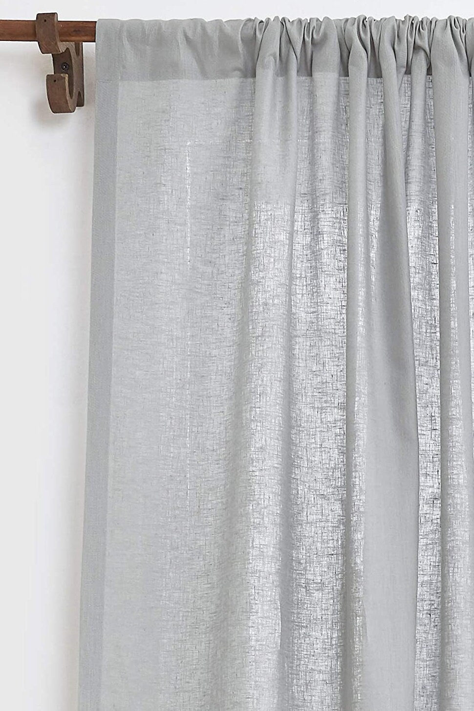 Light Grey - 100% Pure Linen Curtains | Cotton Linen Mix | Two Panels