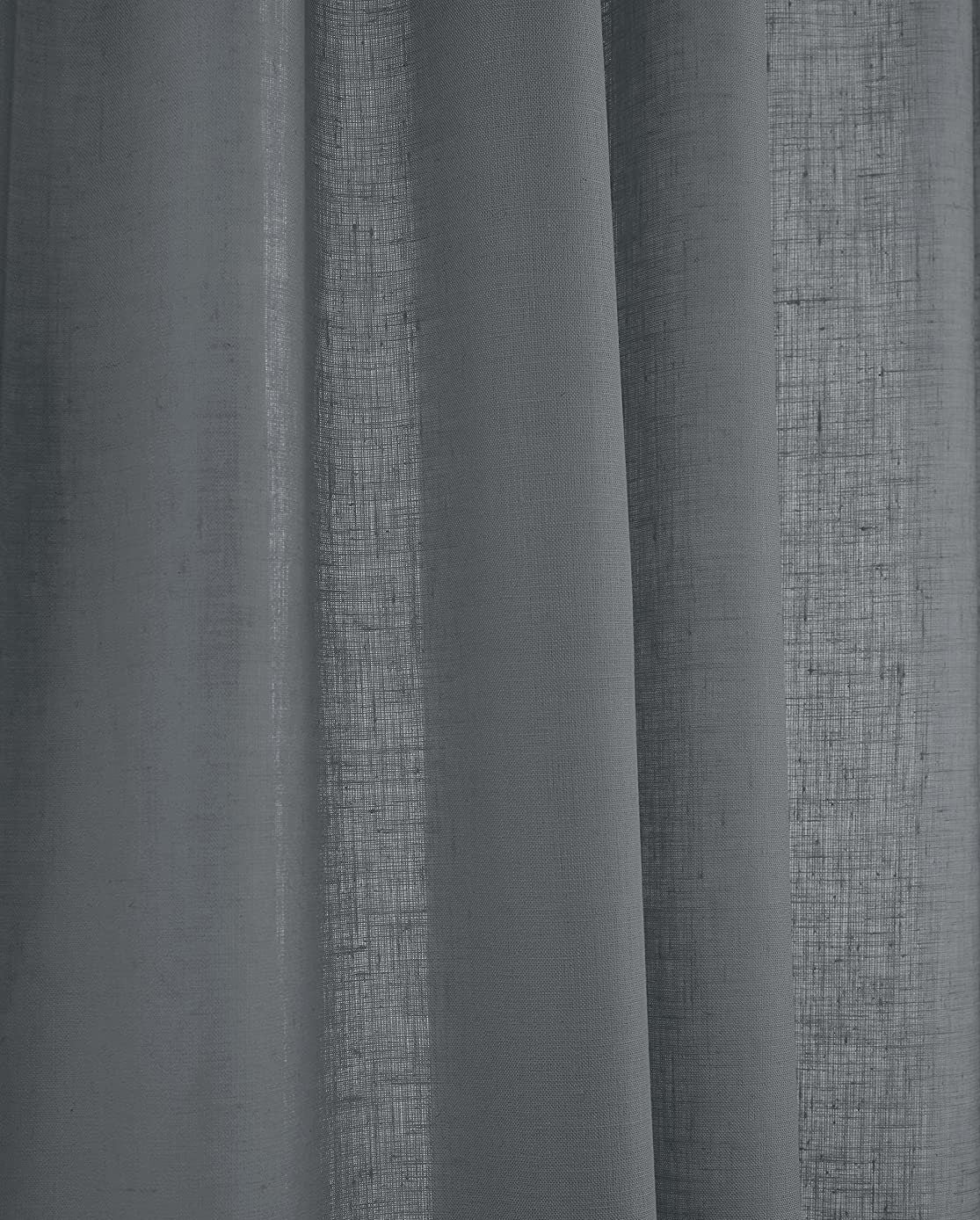 Charcoal Grey - 100% Pure Linen Curtains | Cotton Linen Mix | Two