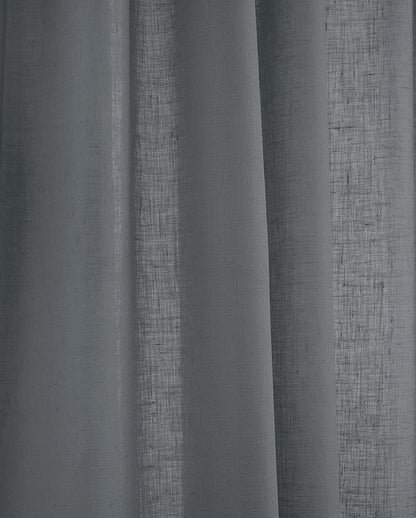 Charcoal Grey - 100% Pure Linen Curtains | Cotton Linen Mix | Two