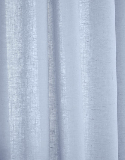 Sky Blue - 100% Pure Linen Curtains | Cotton Linen Mix | Two Panels |