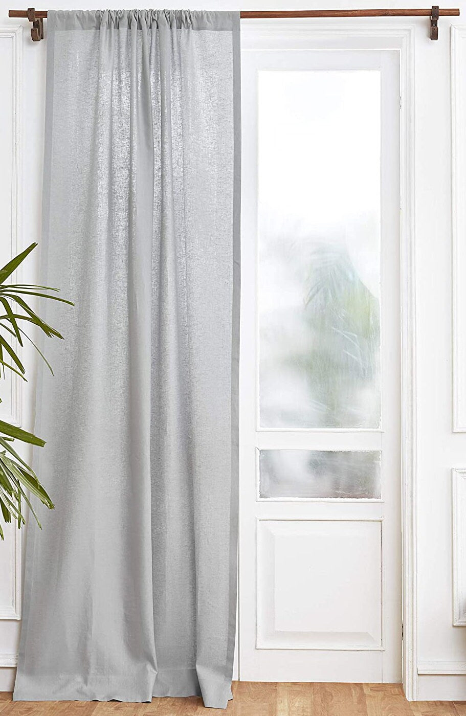 Light Grey - 100% Pure Linen Curtains | Cotton Linen Mix | Two Panels