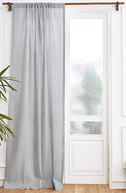 Light Grey - 100% Pure Linen Curtains | Cotton Linen Mix | Two Panels