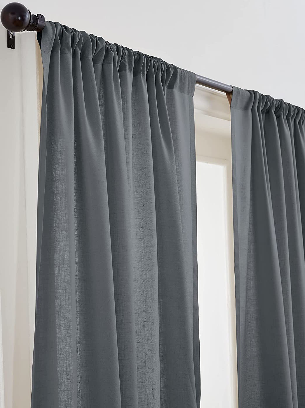 Charcoal Grey - 100% Pure Linen Curtains | Cotton Linen Mix | Two