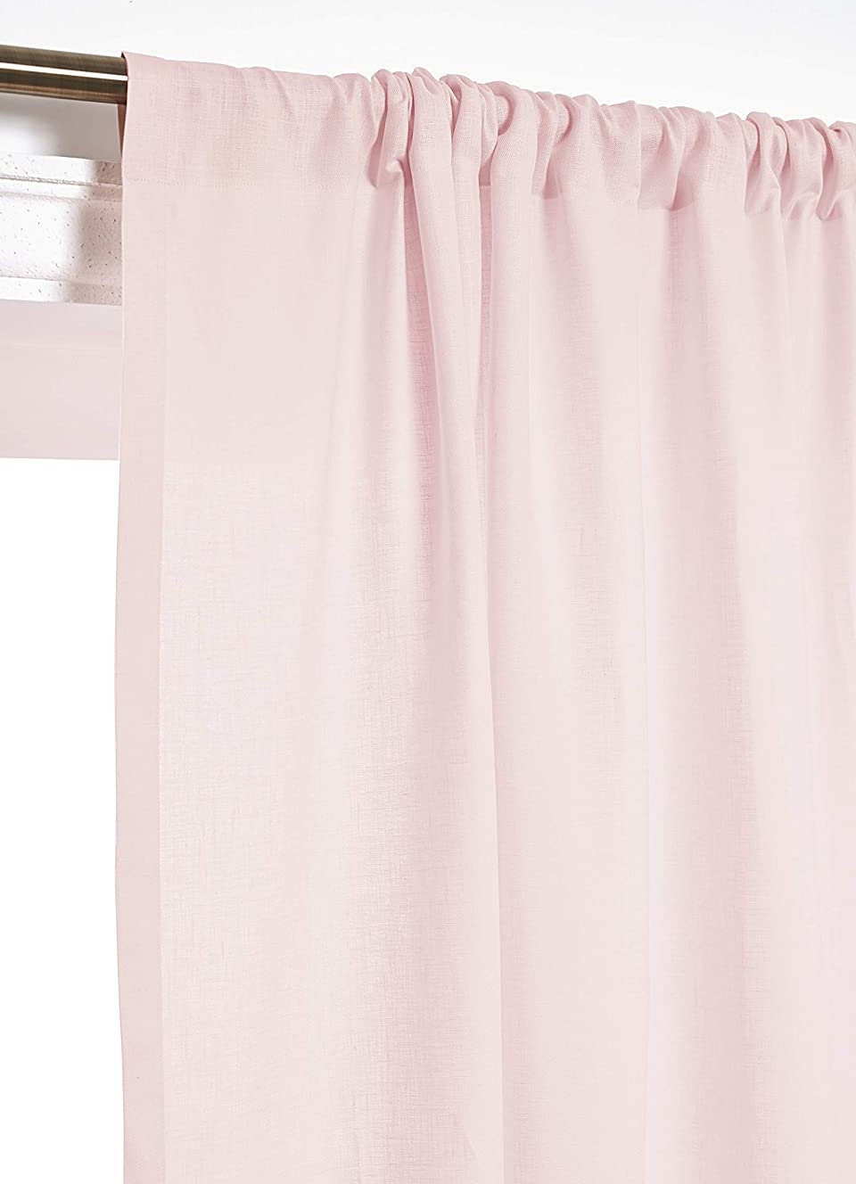Light Pink - 100% Pure Linen Curtains | Cotton Linen Mix | Two Panels