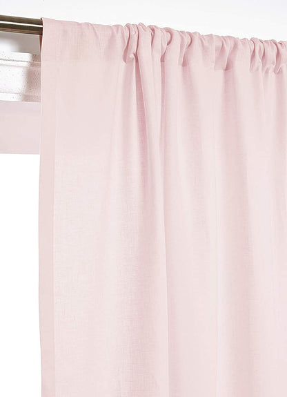 Light Pink - 100% Pure Linen Curtains | Cotton Linen Mix | Two Panels