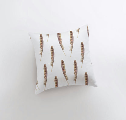 Brown Feathers | Pillow Cover | Bird Lover | Pillow | Animal Decor |