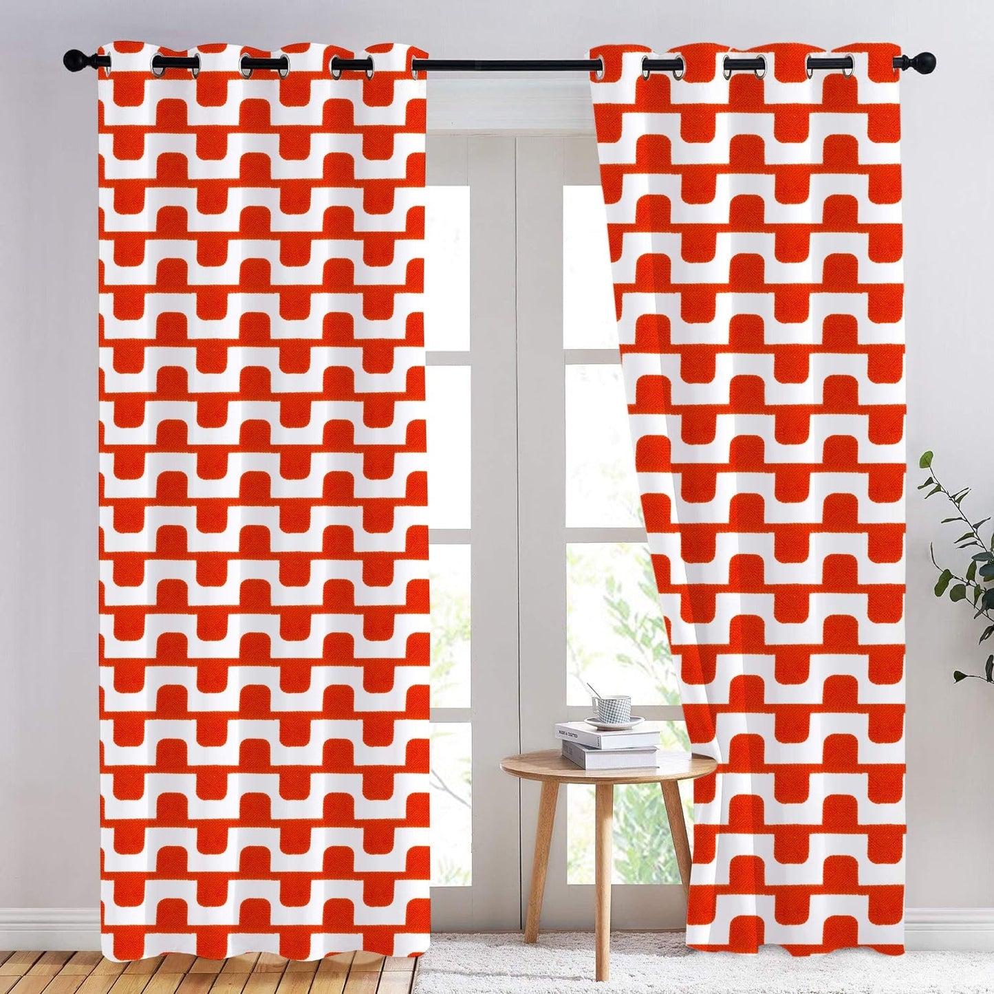 Liora - Set of 2 Panels Crewel Embroidered Curtains | Linen Cotton Mix