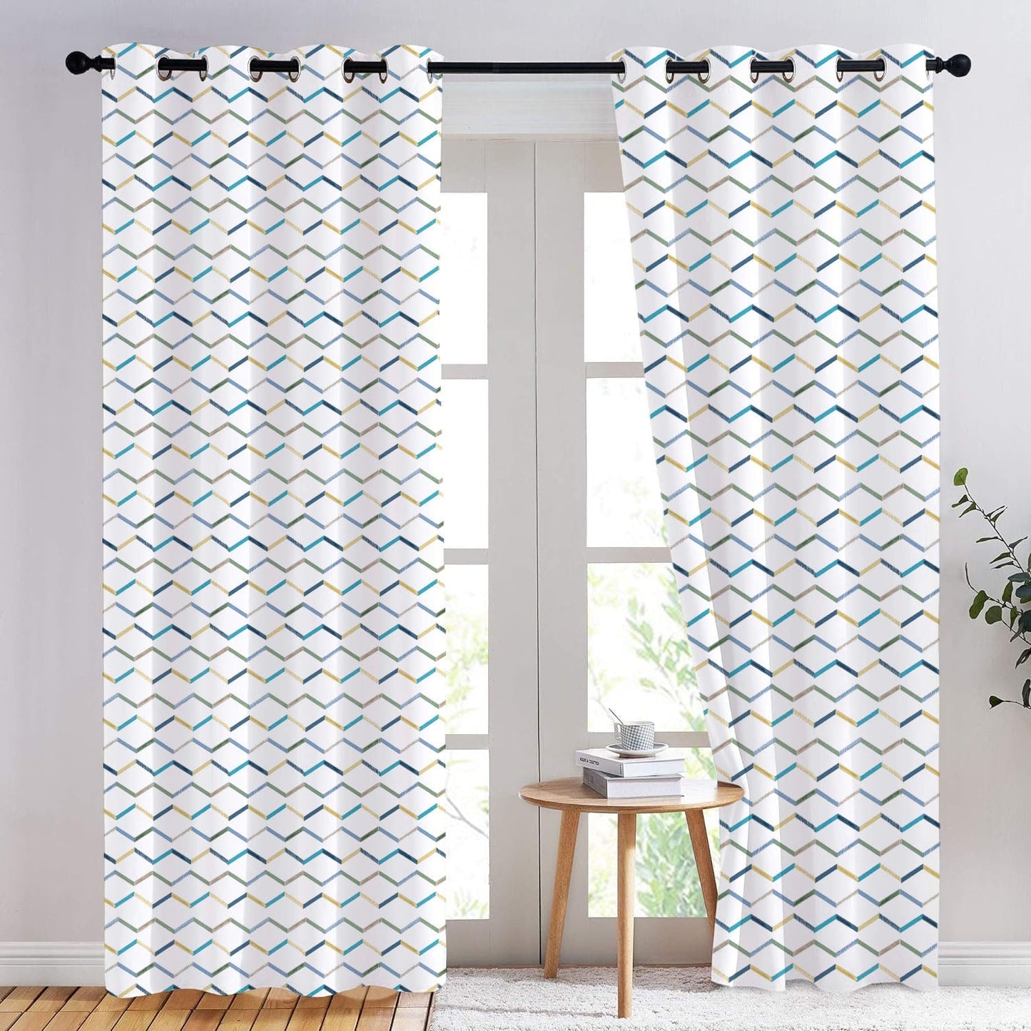 Evania - Set of 2 Panels Crewel Embroidered Curtains | Linen Cotton