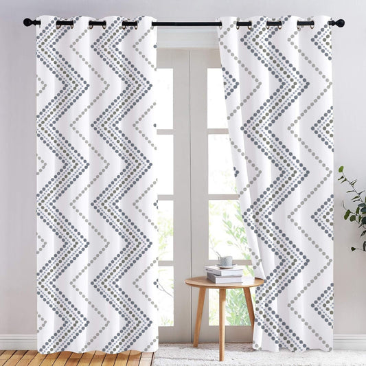 Azura - Set of 2 Panels Crewel Embroidered Curtains | Linen Cotton Mix