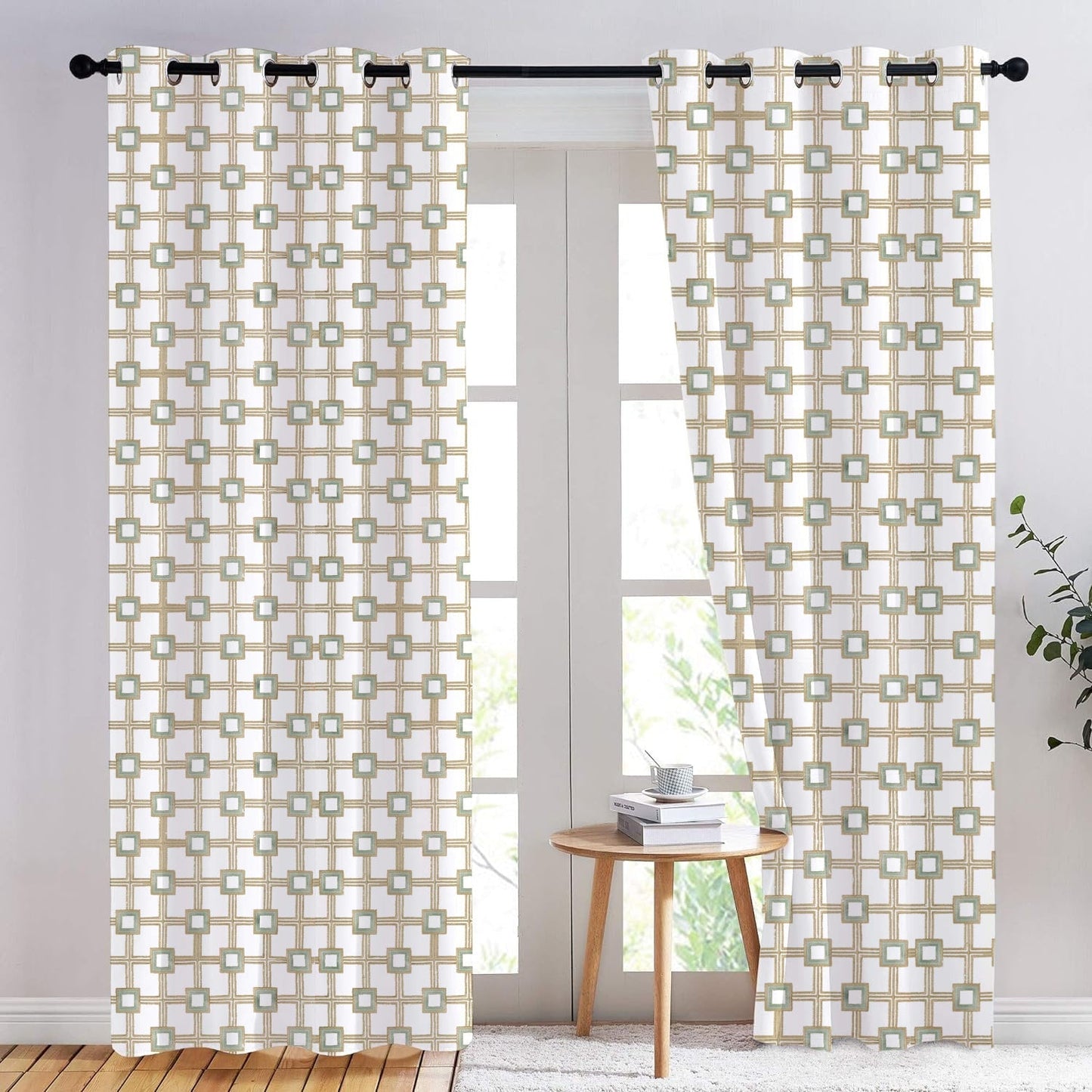 Amaris - Set of 2 Panels Crewel Embroidered Curtains | Linen Cotton