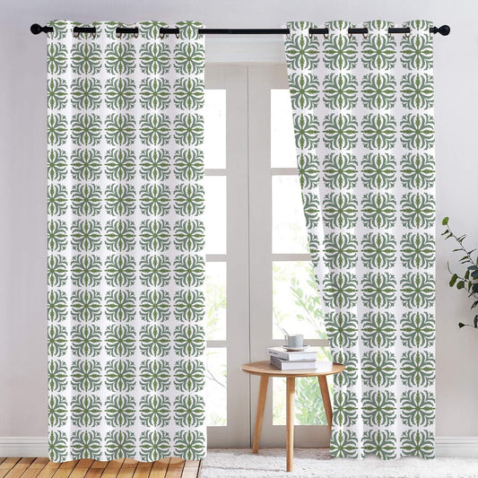Anastasia - Set of 2 Panels Crewel Embroidered Curtains | Linen Cotton